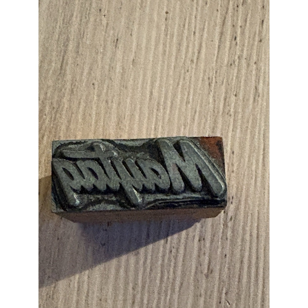 Vtg Maytag Wood Copper Letterpress Advertising Printing Press Block